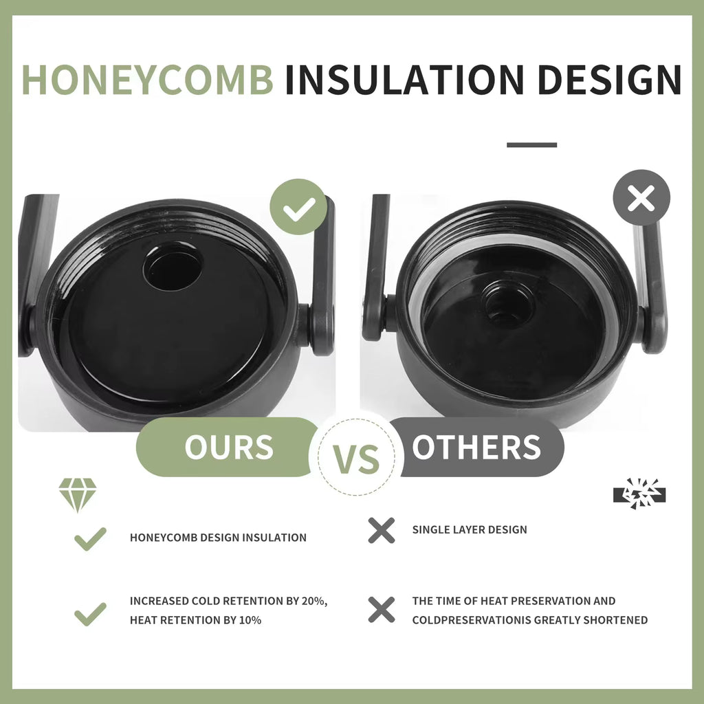 64/128Oz Insulated Water Bottle Large-Capacity Stainless Steel Thermos with Lift Hands & Bag Outdoor Camping Family Trip